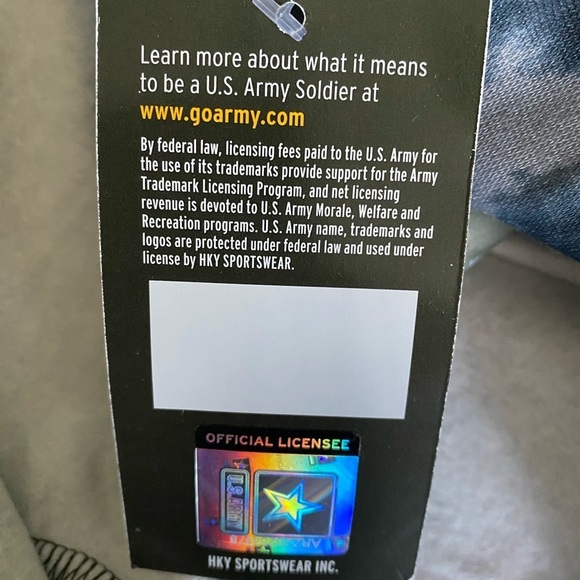 U.S. Army Black and Gray Full Zip Front Hoodie Jacket NWT Size M - Picture 8 of 11